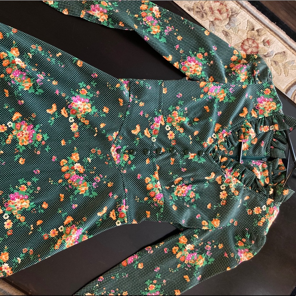 Vintage 1970s floral prairie dress XS